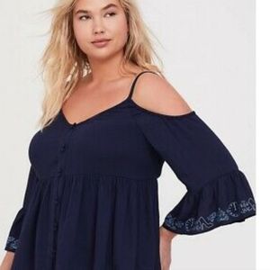 Navy cold shoulder